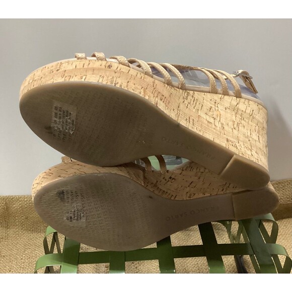 Franco Sarto Sombre Strappy Wedge Sandals Cork High Heels Women’s Size 9.5 - Picture 6 of 11